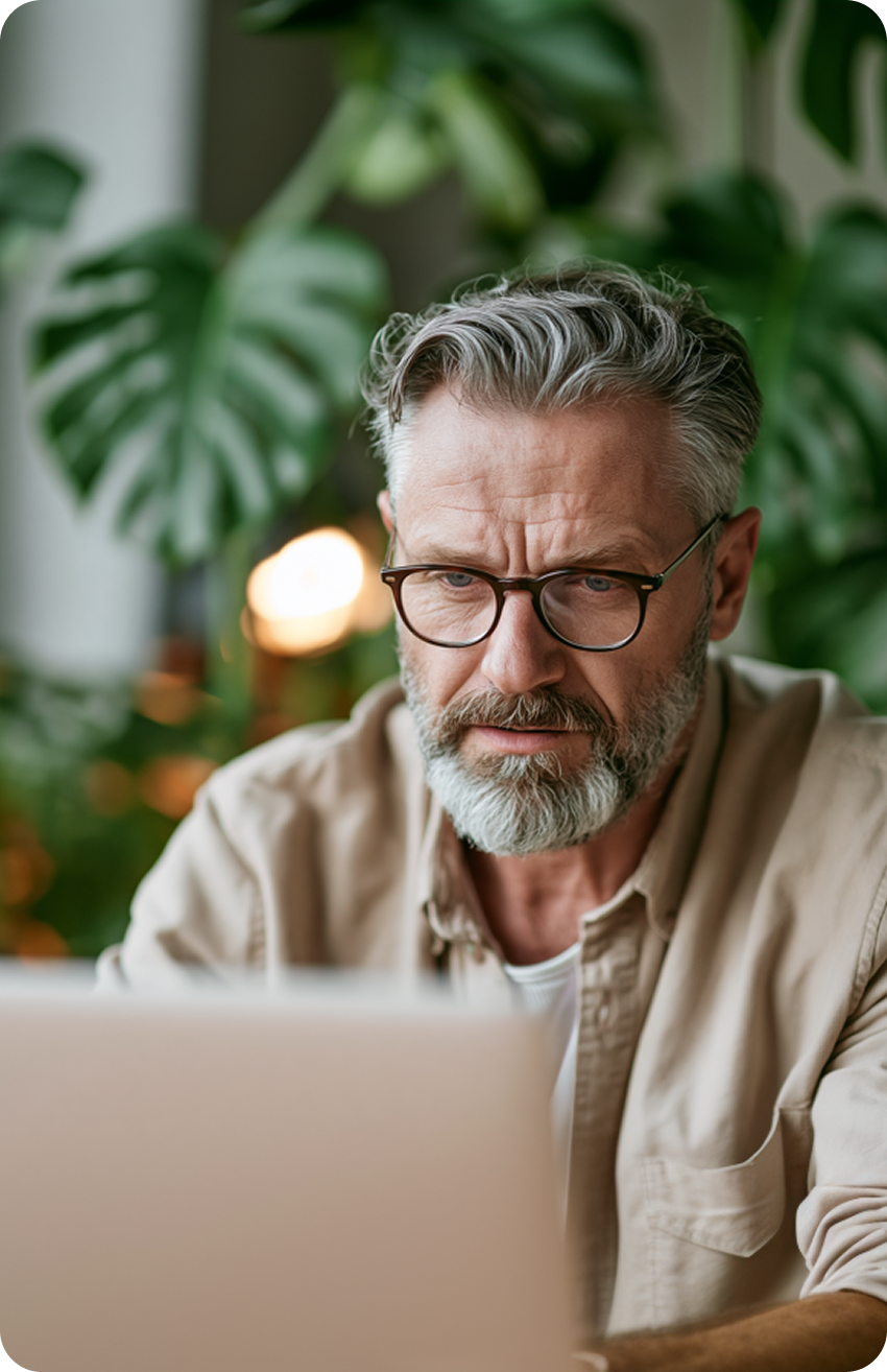 Clinician reviewing patient data